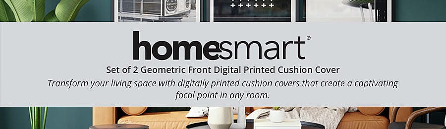 Homesmart Set of 2 Geometric Front Digital Printed Cushion Cover Banner