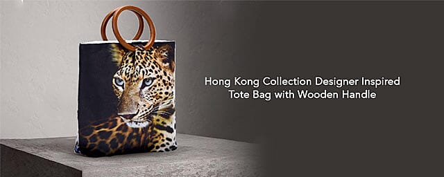 Tote Bag with Wooden Handle