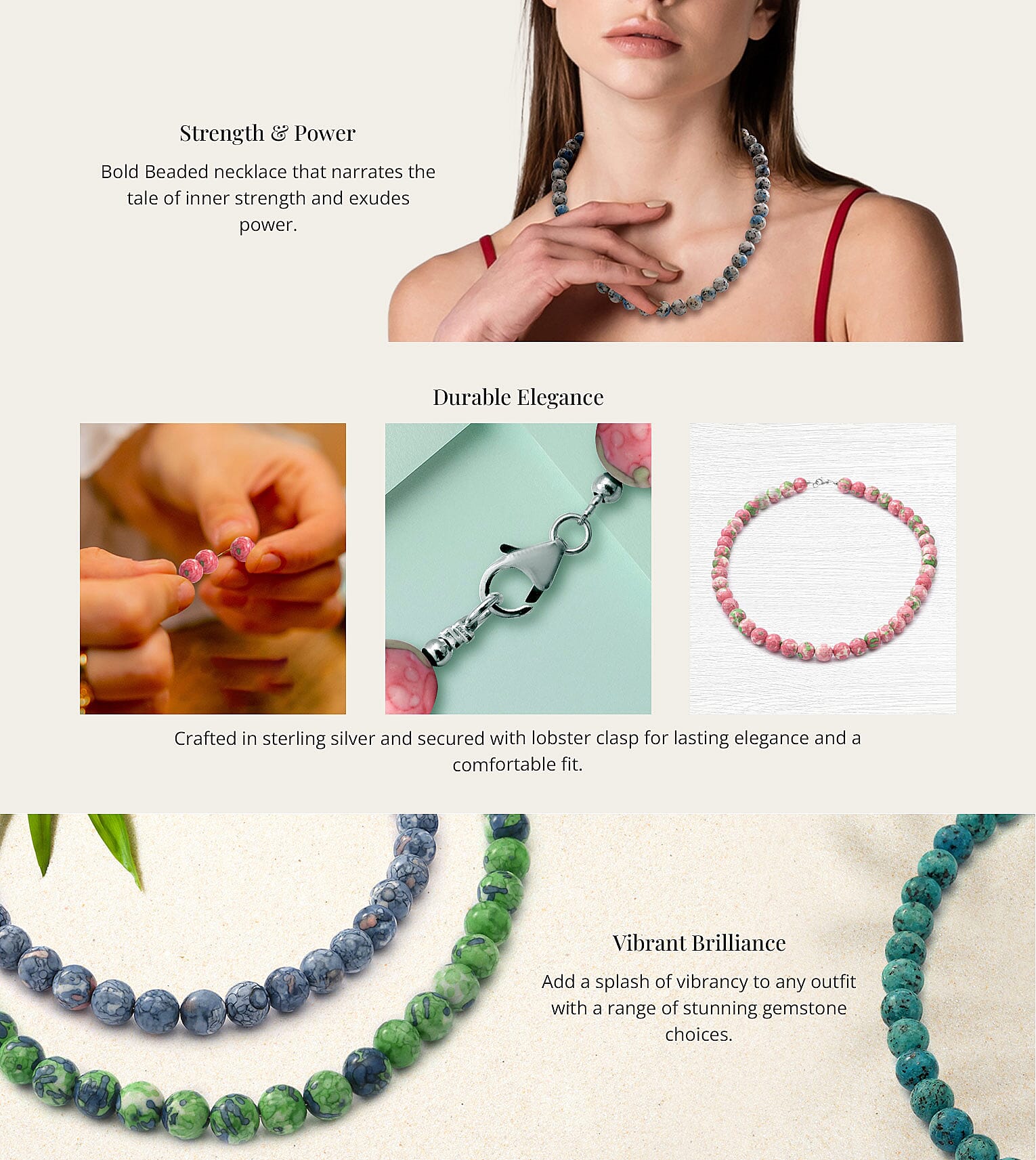 Beaded Necklace in Sterling Silver Banner