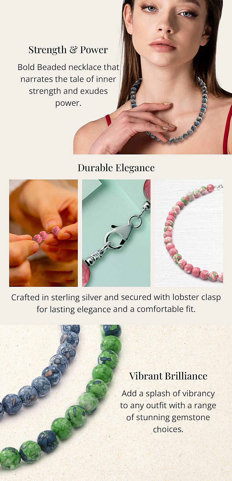 Beaded Necklace in Sterling Silver Banner