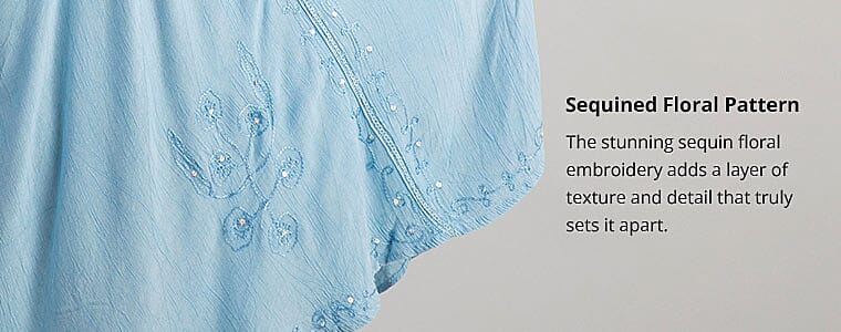 Sequined Floral Pattern Banner