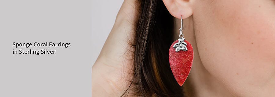 Sponge Coral Earrings in Sterling Silver Banner