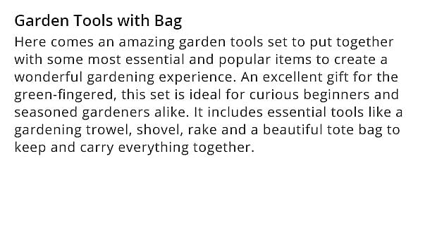 Garden Tools with Bag