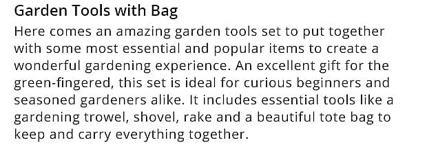 Garden Tools with Bag