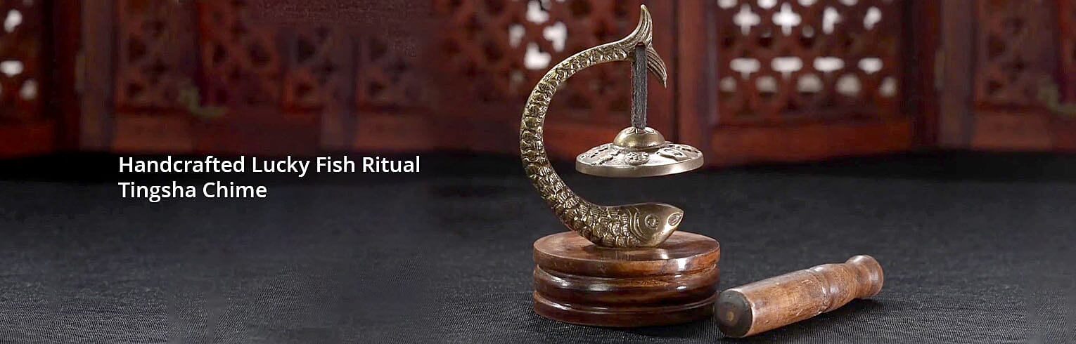 Handcrafted Lucky Fish Ritual Tingsha Chime Banner