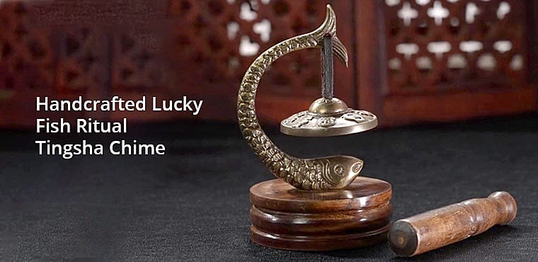 Handcrafted Lucky Fish Ritual Tingsha Chime Banner