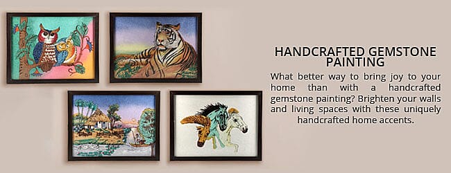 Handcrafted Gemstone Painting Banner