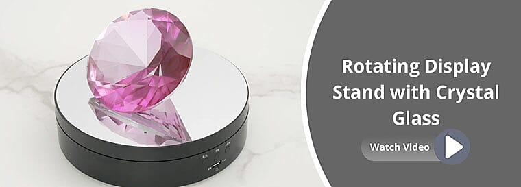 Rotating Display Stand with Crystal Glass Banner
