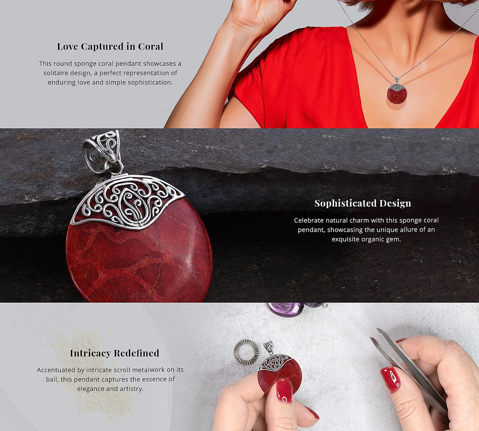 Sponge Coral Pendant in Sterling Silver Banner