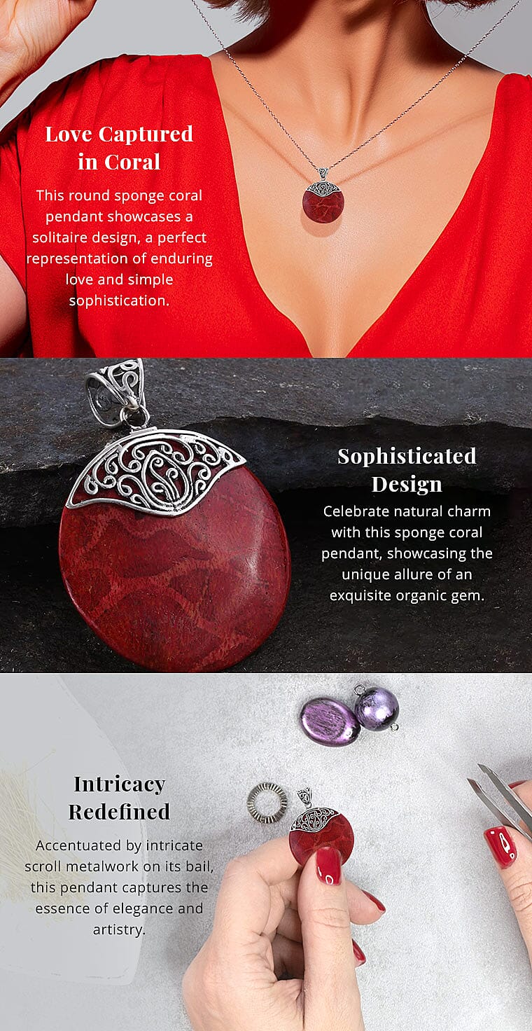 Sponge Coral Pendant in Sterling Silver Banner
