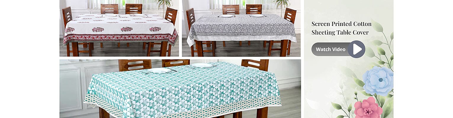 Screen Printed Cotton Sheeting Table Cover Banner