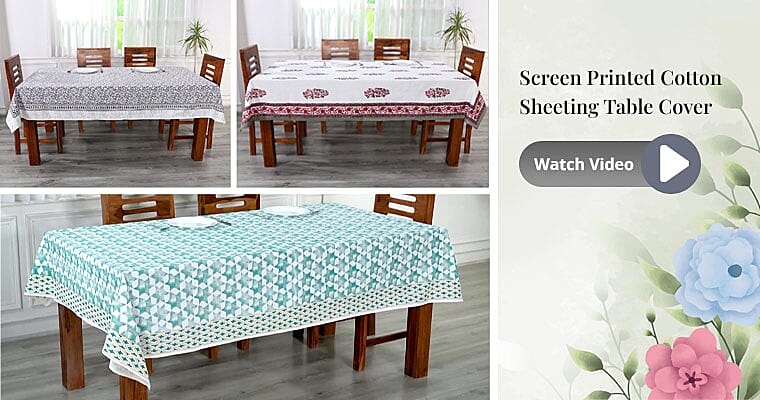 Screen Printed Cotton Sheeting Table Cover Banner