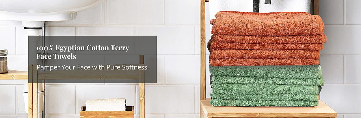 Egyptian Cotton Terry Face Towels Banner