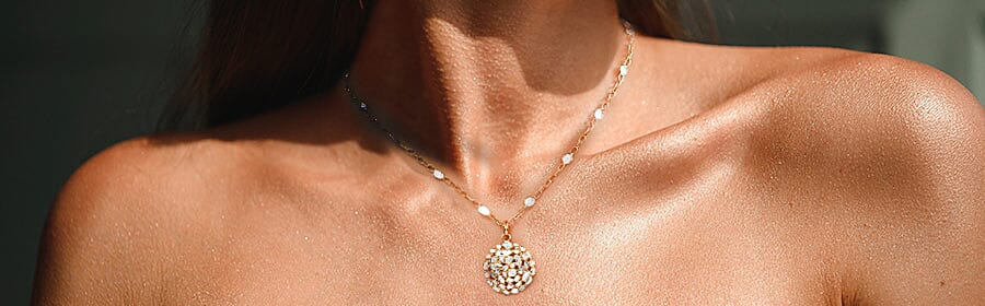 Polki Diamond Necklace in Sterling Silver Banner