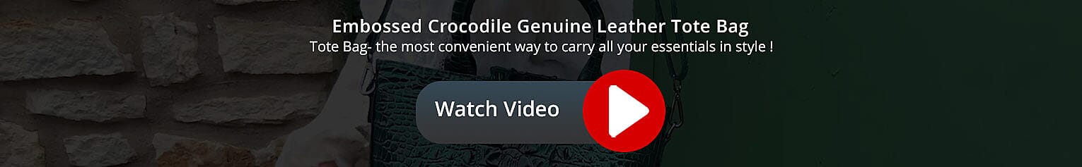 Embossed Crocodile Genuine Leather Tote Bag Video