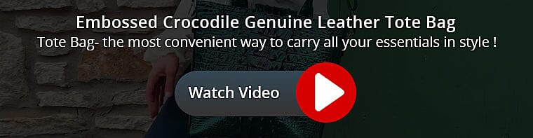 Embossed Crocodile Genuine Leather Tote Bag Video