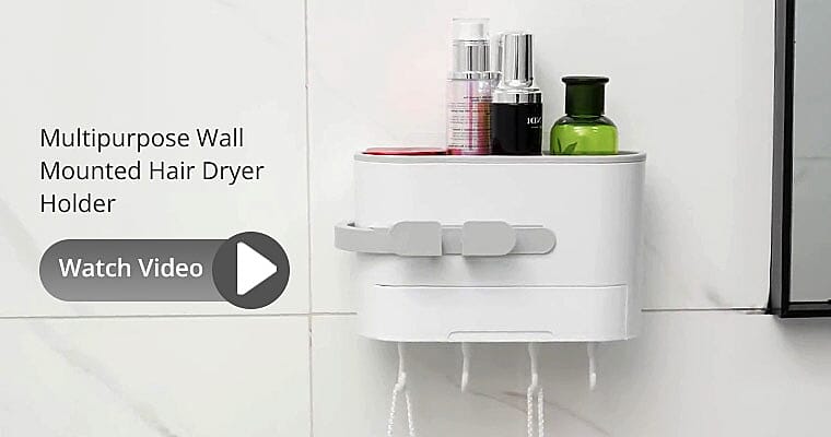 Multipurpose Wall Mounted Hair Dryer Holder Banner