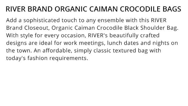 Mother's day jewelry RIVER Brand Closeout, Organic Caiman Crocodile Navy  Blue Shoulder Bag (16.14x11.41x3.14) at ShopLC