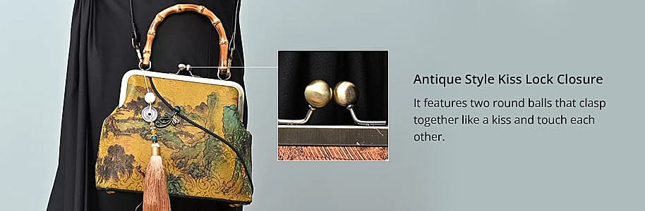 Antique Style Kiss Lock Closure Banner