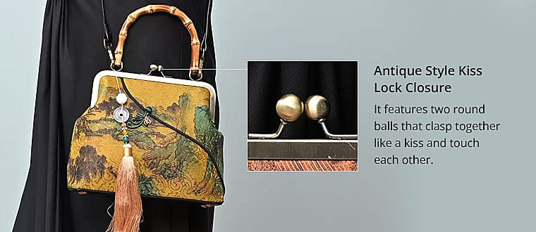 Antique Style Kiss Lock Closure Banner