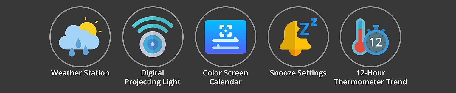 Alarm Clock with Weather Station Banner