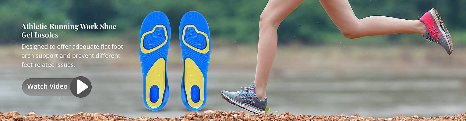 Athletic Running Work Shoe Gel Insoles Banner
