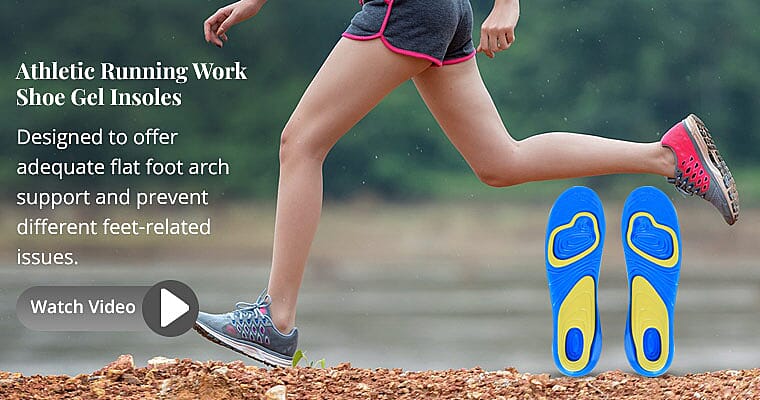 Athletic Running Work Shoe Gel Insoles Banner