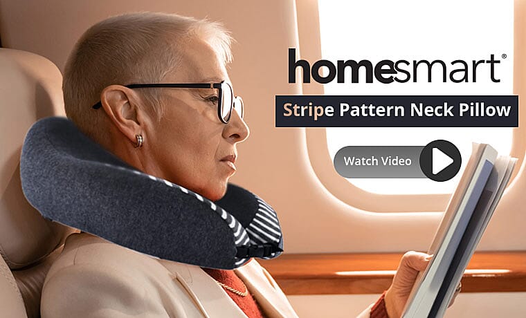 HOMESMART Stripe Pattern Neck Pillow Banner