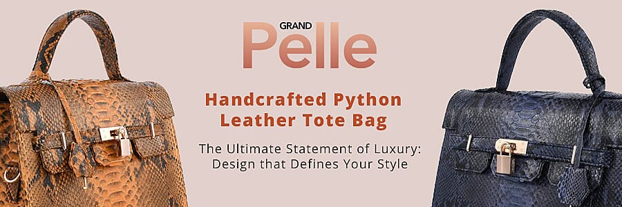 The Grand Pelle Handcrafted Python Leather Tote Bag Banner