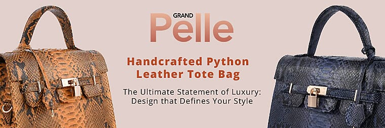 The Grand Pelle Handcrafted Python Leather Tote BagBanner