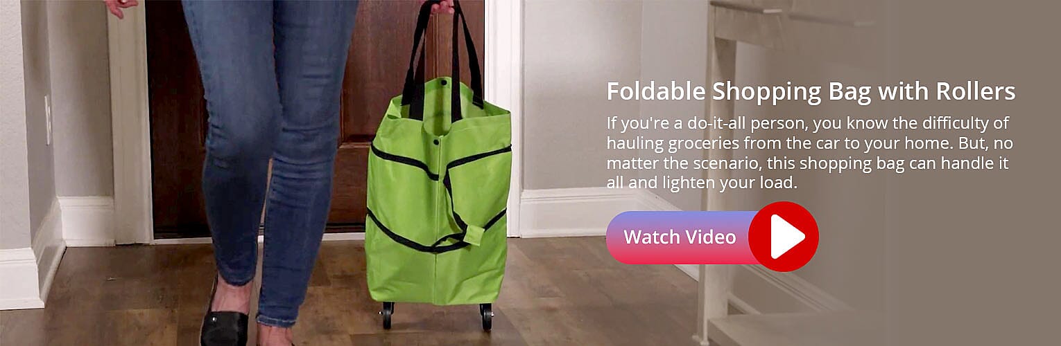 Foldable Shopping Bag with Rollers Banner