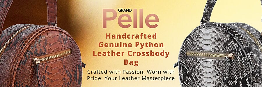 The Grand Pelle Handcrafted Genuine Python Leather Crossbody Bag  Banner