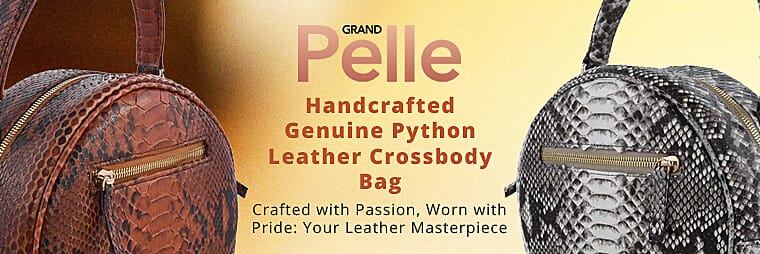 The Grand Pelle Handcrafted Genuine Python Leather Crossbody Bag Banner