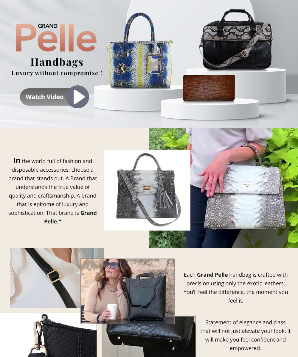 The Grand Pelle Handcrafted Natural Color Genuine Python Leather Tote Bag for Women with Wallet, Designer Tote Bags, Ladies Purse, Shoulder Handbags