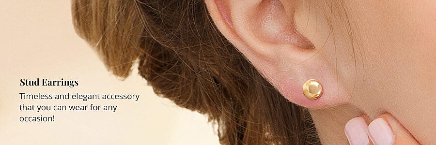 Gold Stud Earrings Banner