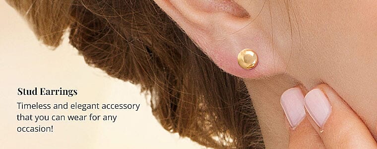 Gold Stud Earrings Banner