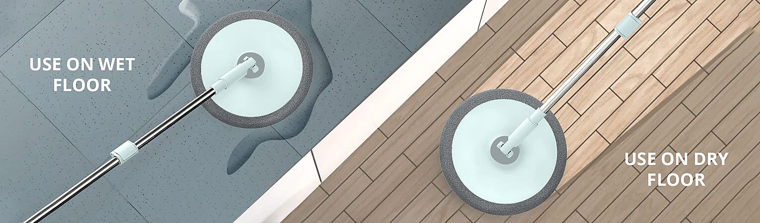 Use on dry and wet floor Banner