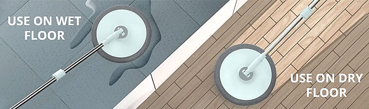 Use on dry and wet floor Banner