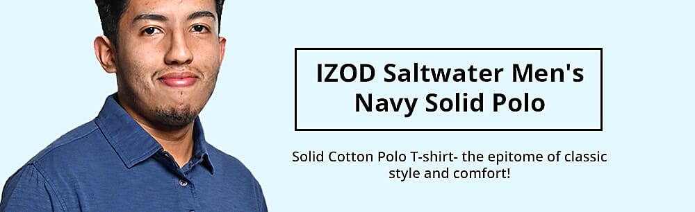 Men's Navy Solid Polo     Banner