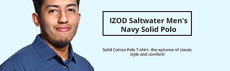 Men's Navy Solid Polo     Banner
