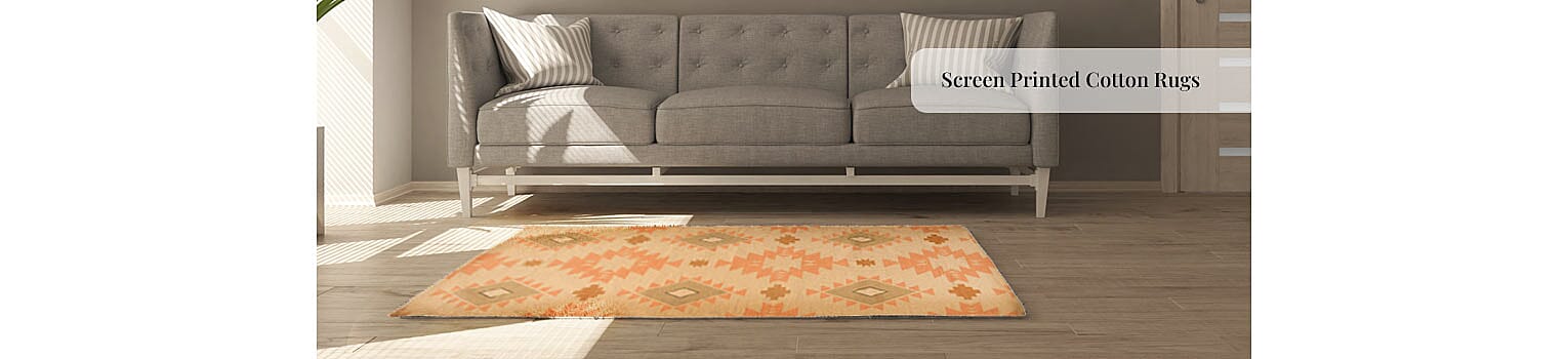 Screen Printed Cotton Rugs Banner
