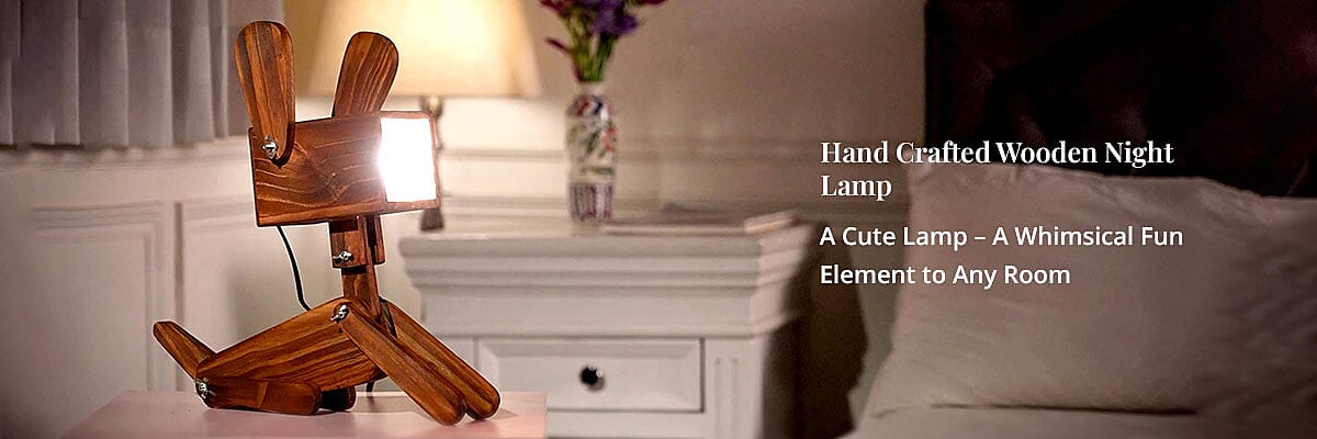 Hand Crafted Wooden Night Lamp Banner