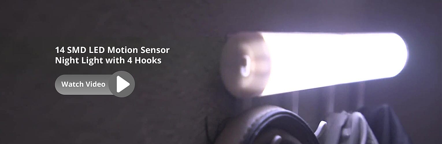 Sensor Night Light with 4 Hooks Banner