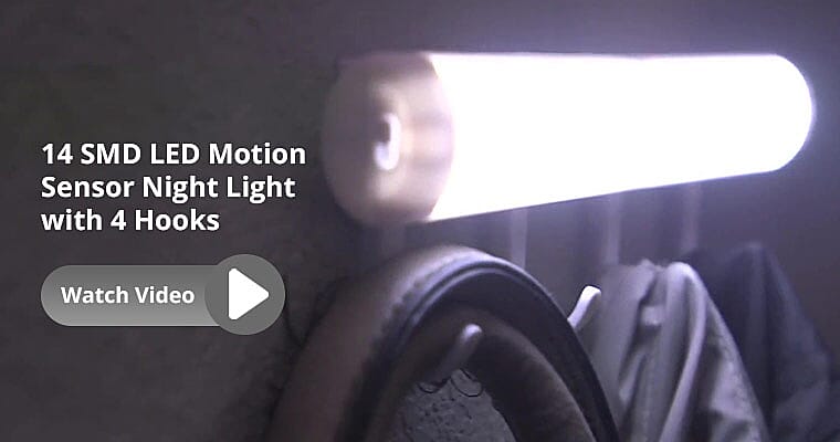 Sensor Night Light with 4 Hooks Banner