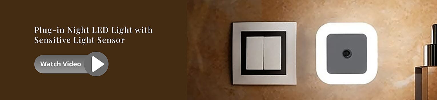 Plug-in Night LED Light with Sensitive Light Sensor Banner