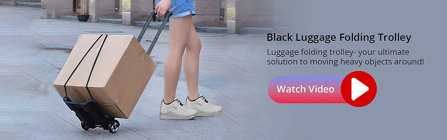 Black Luggage Folding Trolley Banner