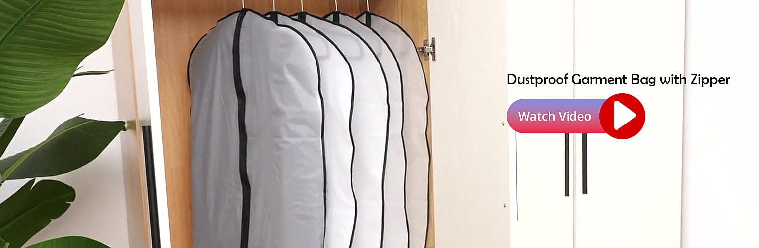 Dustproof Garment Bag with Zipper Banner