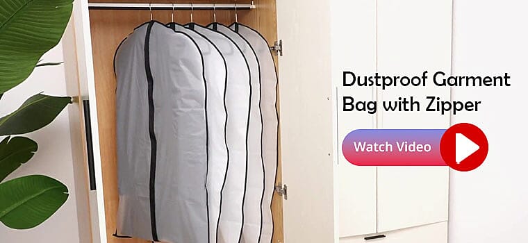 Dustproof Garment Bag with Zipper Banner