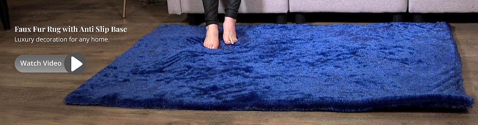 Faux Fur Rug with Anti Slip Base Banner