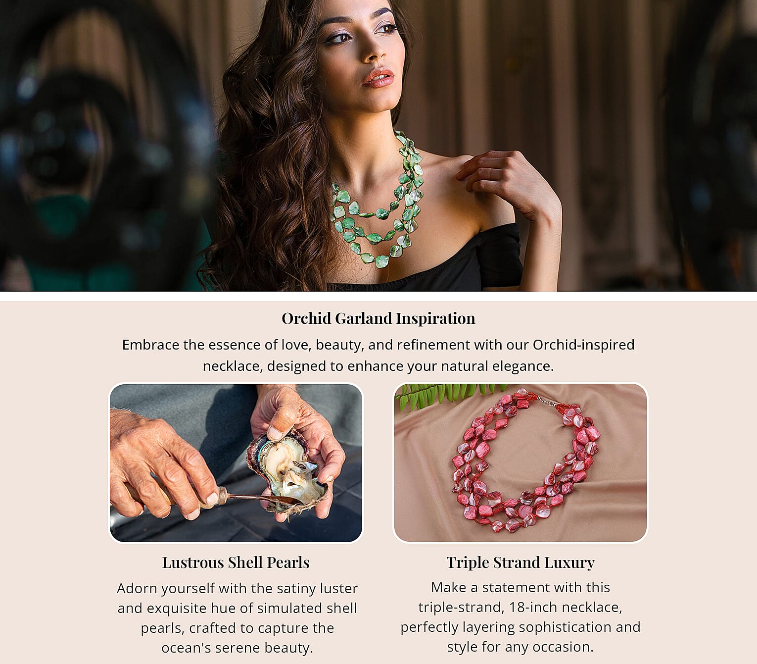 Multi Strand Necklace in Silvertone 18 Inches Banner